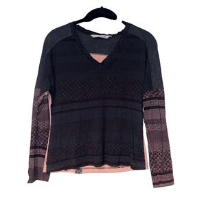 Vixen Australia Boho Y2K Mixed Media Layered V-Neck Top Womens